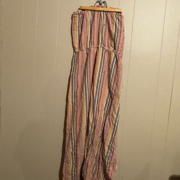Drew‎ Anthropologie Strapless Striped Jumpsuit Tulip Slit Leg Size M Linen
Blend - Picture 4 of 8